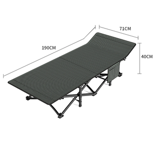 <span class=keywords><strong>Lit</strong></span> de camp pliant en métal robuste <span class=keywords><strong>lit</strong></span> de couchage extérieur de construction solide pour la plage randonnée voyage large conception respirante Style moderne - Product Image 3