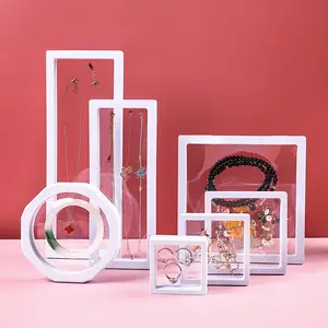 热卖彩色3d包装箱自由支架塑料浮动框架膜膜展示礼品盒