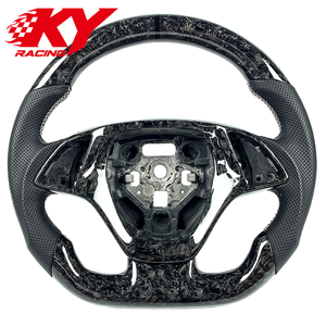 Volant sport en cuir noir et fibre de carbone forgée sur mesure, compatible avec Chevrolet Corvette C7 Z06 Z51 ZR1 Camaro SS ZL1 - Product Image 1