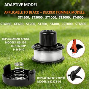 682378-02 Cover 68223500 Spring Replacement White Decker 68*<b>28mm</b> 1 Year Warranty Black Decker CST500/800 GE600 ST200/300 ST1000 - Product Image 6