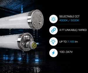 Lampes LED anti-ammoniac IP69K en matériau PMMA, éclairage fiable pour les bâtiments d'élevage de volailles et de bétail, lumière industrielle résistante à la corrosion - Product Image 1