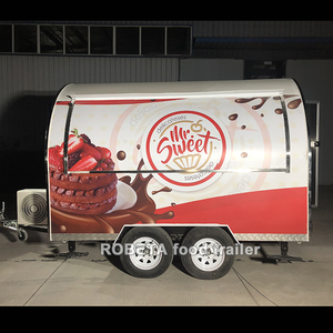 Remolque de Comida Móvil, Carrito de Comida Estándar Estadounidense sobre Ruedas, Camiones de Comida Pequeños de Fibra de Vidrio con Parrilla y Freidora - Product Image 5