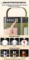 Lanterne de camping solaire LED 3-en-1 étanche IP44, lampe torche rechargeable 2000mAh USB Type-C 5000K lumière du jour, portable pour jardin