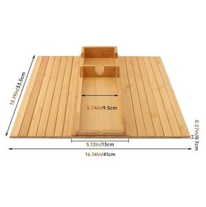 Table d'accoudoir de canapé en bambou, plateau anti-chute <span class=keywords><strong>pour</strong></span> canapé avec porte-gobelet amovible, plateau pliable avec <span class=keywords><strong>sous</strong></span>-verres <span class=keywords><strong>pour</strong></span> canapé - Product Image 3