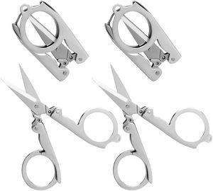 Ciseaux pliants miniatures en acier inoxydable, qualité industrielle, manche en métal, ciseaux de poche pour couper la ligne de pêche - Product Image 5