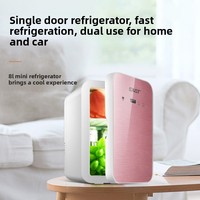 Réfrigérateur de voiture portable à affichage numérique avec porte en verre, mini-réfrigérateur de 8 L pour cosmétiques et stockage frais
