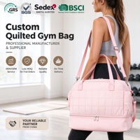 Sac de sport matelassé imperméable personnalisé avec logo, en tissu Oxford, grande capacité 30-40L, pour femme, idéal pour le fitness, le yoga, les voyages et les week-ends.