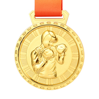 Médaille de musculation de course sportive Médaille de dynamophilie d'escrime de natation personnalisée en boîte