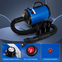 Sèche-cheveux pour animaux de compagnie à moteur AC haute puissance, 2000W, faible bruit, vitesse variable, buse en plastique, protection contre la surchauffe, rose
