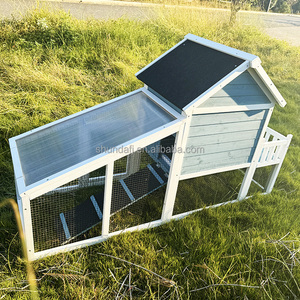 SDR055 Niche pour lapins moderne en bois de sapin de haute qualité, pour intérieur et extérieur, écologique, pour petits animaux, avec toit à pignon - Product Image 6