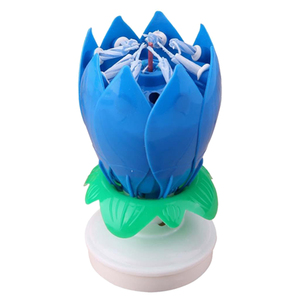 Beautiful fashion Flower music romantic petal cake shape Flower Lotus Candle lotus petal candle for party birthday holiday - Product Image 1
