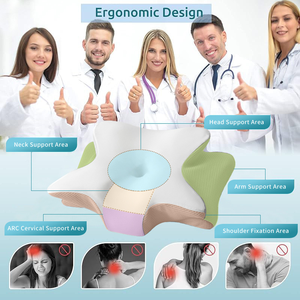 Coussin cervical ergonomique en mousse à mémoire de forme, orthopédique, respirant, thérapeutique, en forme de papillon, à porter, en promotion - Product Image 5