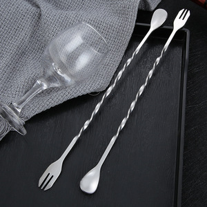 Cuchara Agitadora Mini de Acero Inoxidable para Restaurante, Barman, Mezclar Cócteles, Cuchara de Barra con Mango Largo - Product Image 3