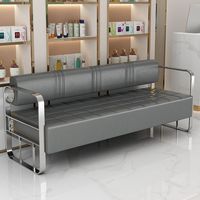 Chaise d'attente pour salon de coiffure, salon de beauté, magasin de vêtements, espace de repos, canapé en acier inoxydable doré, banc long pour zone d'attente