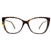 Kacamata Wanita Gaya Mata Kucing Biru Hitam Lensa Optik Ringan Bingkai Kacamata Injeksi CP Pola Solid Miopia Posisi Langsung dari Pabrik