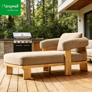 Ensemble de mobilier de jardin de luxe, chaise longue de plage, piscine, chaise longue d'extérieur en teck massif pour le bord de la piscine - Product Image 6