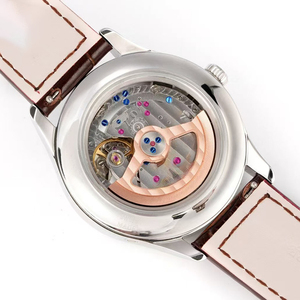 Reloj Mecánico Automático de Alta Calidad para Hombre, con Fase Lunar Celestial, Triple Calendario, Caja de Acero Plateado y Esfera Gris con Efecto Rayos de Sol - Product Image 3