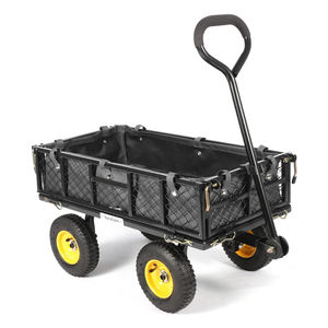 Chariot de jardin en maille d'acier, chariot de jardin robuste et pliant en acier, chariot de plage d'extérieur, chariot d'outils de jardin - Product Image 1