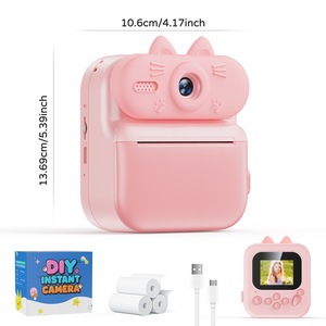 Gleeglee Kids <b>Camera</b> Instant Print 1080P 2.0" Screen Plastic Body Portable Toy for 3-10 Year Olds Girls Boys <b>Pink</b> Cat Christmas - Product Image 5