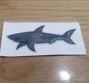 Autocollant en PVC écologique, motif requin de dessin animé, imperméable, imprimé UV, vernis brillant, décorations de mode pour les vacances de juillet par Gertrude CP - Product Image 4