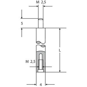 HELIOS PREISSER - 0710128 Extension for dial gauges ø4mm - EAN 4029713220464 <b>MICROMETERS</b> AND DIAL GAUGES - Product Image 1