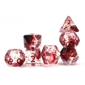 Parlak reçine pul yuvarlak kenar çok taraflı Dnd zar kurulu enjekte - Product Image 5