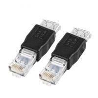 Adaptador USB Tipo-A Hembra a RJ45 Macho, Conector de Red Ethernet LAN para Router, Enchufe para Portátil, Nuevo