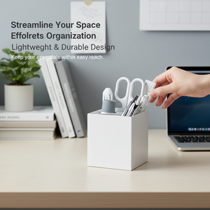 Современный экологичный квадратный держатель для карандашей, настраиваемый пластиковый настольный органайзер для канцелярских принадлежностей для офиса - Product Image 3