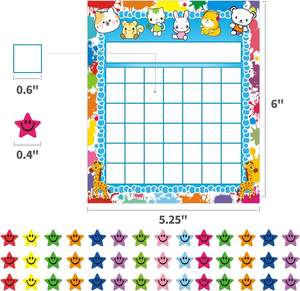 Lot de 80 autocollants étoiles 2400 Tableaux de récompenses Outil de <span class=keywords><strong>motivation</strong></span> pour enfants pour la gestion de la classe Fournitures scolaires pour les <span class=keywords><strong>devoirs</strong></span> et le bureau - Product Image 2