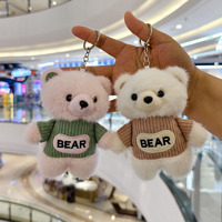 Peluche douce et moelleuse de 14 cm, jouet animal en peluche, breloque de sac pour fille, accessoires de porte-clés, petit ours en peluche, pendentif porte-clés, poupée