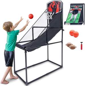 Indoor Outdoor Kids Portable Sport Toys Hoop Mini Basketball Stand Basketball Football Toss Target <b>Arcade</b> Game - Product Image 1