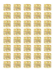 Verrous en aluminium doré et argenté, 50 pièces, perles dreadlock en métal, décoration de cheveux, perles de tresse, <span class=keywords><strong>bijoux</strong></span> - Product Image 2