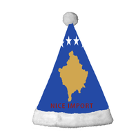 Chapeaux de Noël à la mode avec drapeau du Kosovo, confortables et en peluche, pour adultes, pour les fêtes de Noël et du Nouvel An