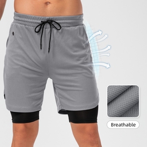 Pantalones Cortos Deportivos 2 en 1 para Hombre, <span class=keywords><strong>de</strong></span> Compresión, para Entrenamiento, con Logotipo Personalizado Yutuo, <span class=keywords><strong>de</strong></span> Alta Calidad, con Bolsillos - Product Image 4