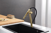 Robinet de cuisine pivotant magnétique à poignée unique avec douchette extractible flexible en acier inoxydable, mitigeur moderne pour évier d'hôtel à trou unique