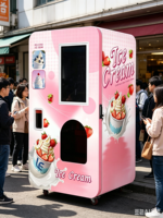 Kiosque à glaces compact sans surveillance, refroidi par air, sans raccordement à l'eau, idéal pour les lieux à fort trafic
