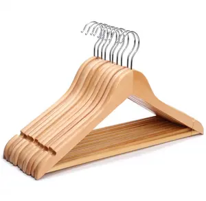 Оптовая продажа от производителя, недорогая деревянная вешалка с вращающимся крючком, деревянная вешалка для одежды, вешалка из дерева