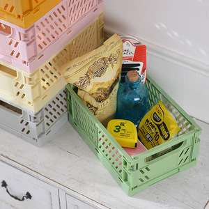<b>Foldable</b> Plastic Storage <b>Basket</b> Rectangle Eco-Friendly Makeup Storage Household Daily Necessities Box - Product Image 3