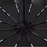 Parapluie solaire personnalisé noir grand format à trois plis entièrement automatique avec logo sur mesure, modèle Custom-H 12*5 baleines