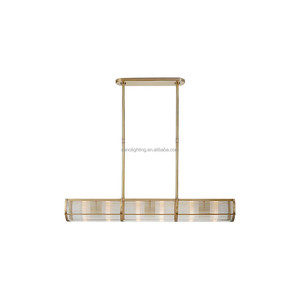 Candelabros lineales modernos simples americanos Diseñador Hogar Sala de estar Comedor <span class=keywords><strong>Allen</strong></span> Colgantes lineales medianos - Product Image 1
