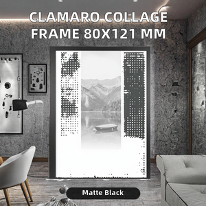 Cornice Fotografica Rettangolare Verticale <span class=keywords><strong>Clamaro</strong></span> COLLAGE 80 X 121 |   Nero Opaco |   Cornice in MDF con Pannello Posteriore in Vetro Acrilico Infrangibile e Metallo - Product Image 2