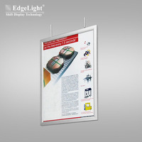 Boîte à lumière publicitaire LED ultra-mince en alliage d'aluminium, double face, ouverture sur quatre côtés, pour ascenseurs et centres commerciaux, pour affiches suspendues