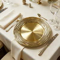 Assiette de Présentation en Plastique Style Américain de 33 cm, Durable, à Motif à Pois, pour Mariages et Décoration Intérieure - Vente en Gros