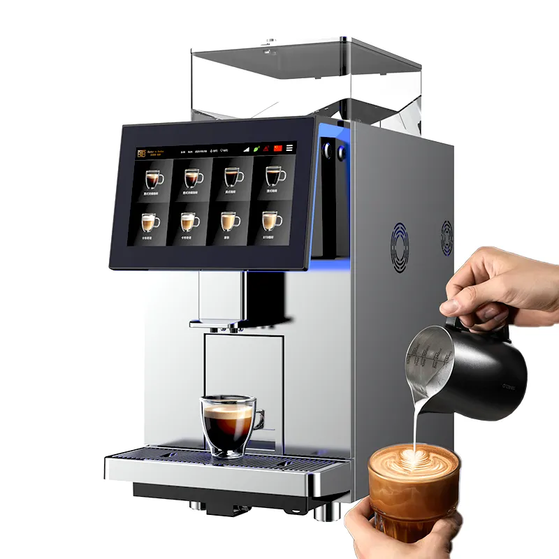 Fabrika toptan ağır ticari tezgah fasulye fincan tam otomatik kahve makinesi