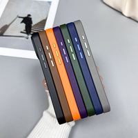 Étuis de téléphone portable GS Wholesale de luxe antichoc avec anneau magnétique en PC+TPU pour S25 Ultra Orange Mat