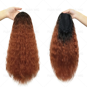 Fujia Synthetische Trekkoord Paardenstaart Haarverlenging Water Wave Lange Wikkel Rond Paardenstaart Krullend Paardenstaart Voor Vrouwen - Product Image 2