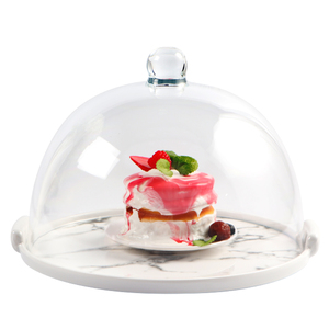 Couvercle de gâteau en acrylique transparent PC en plastique Plateau de dessert et de collation de fruits pour essayer de manger Pendule Shop Affichage de dégustation Supermarché Magasins - Product Image 6