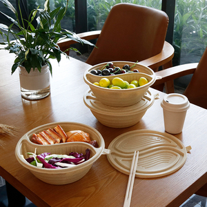 Biodegradable Food Container Square Meat Tray Disposable Mfpp Plate Microwavable 2 Compartment Packaging With Lid For Restaurant