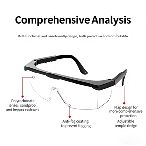 Lunettes de sécurité anti-poussière, anti-rayures, anti-buée, en polycarbonate, protection laser, monture en PVC, protection contre la poussière, travail - Product Image 2