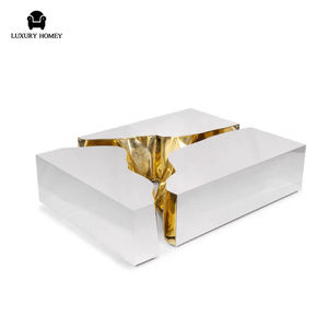 Table basse moderne italienne en acier inoxydable, centre de table de luxe pour salon, mobilier de villa - Product Image 6